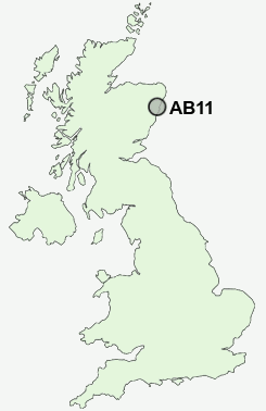 AB11 Postcode map