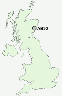 AB30 Postcode map