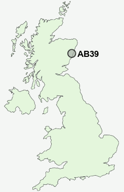 AB39 Postcode map