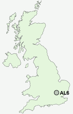 AL6 Postcode map