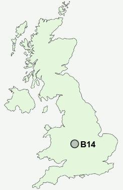 B14 Postcode map