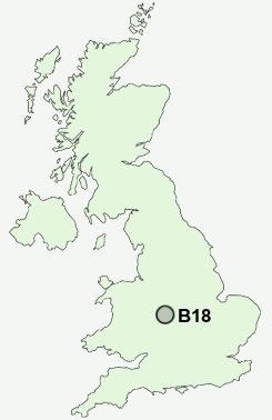 B18 Postcode map