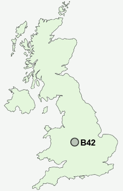 B42 Postcode map