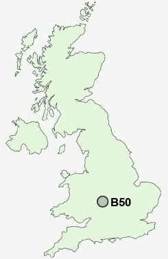 B50 Postcode map