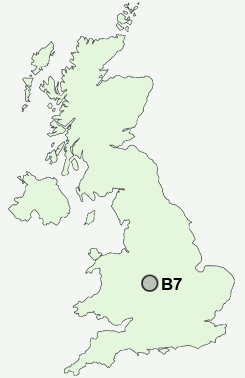 B7 Postcode map