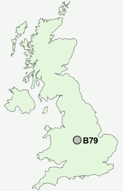 B79 Postcode map