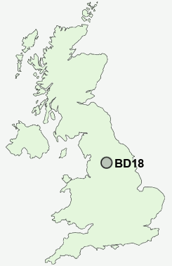 BD18 Postcode map