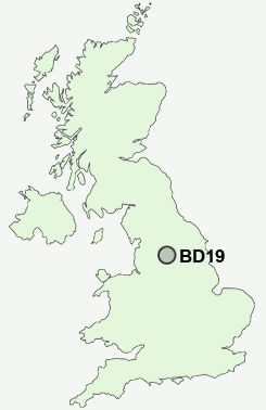 BD19 Postcode map