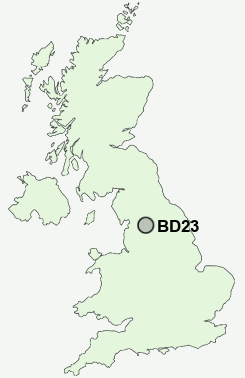 BD23 Postcode map