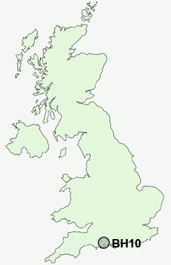 BH10 Postcode map