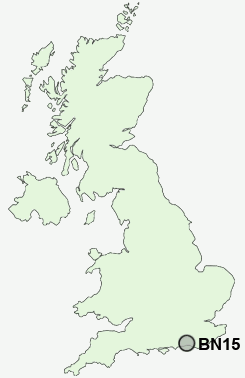 BN15 Postcode map