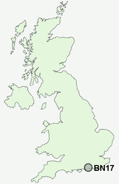 BN17 Postcode map