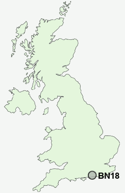 BN18 Postcode map