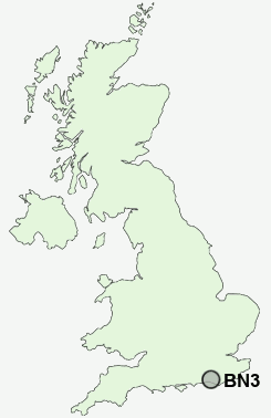 BN3 Postcode map