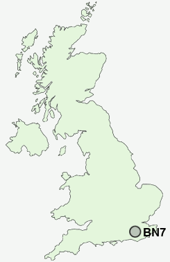 BN7 Postcode map