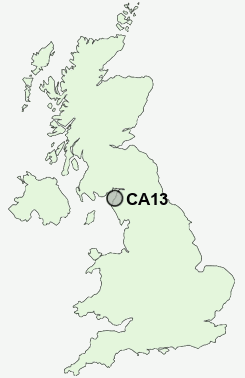 CA13 Postcode map