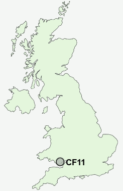 CF11 Postcode map