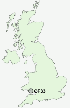 CF33 Postcode map