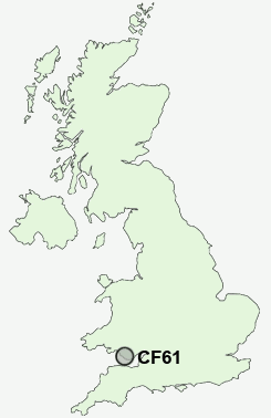 CF61 Postcode map