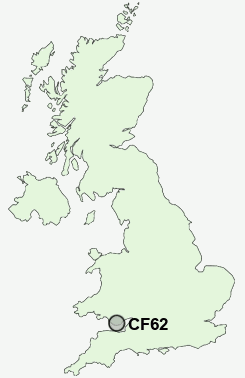 CF62 Postcode map