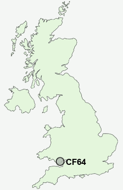 CF64 Postcode map