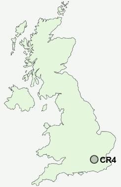 CR4 Postcode map