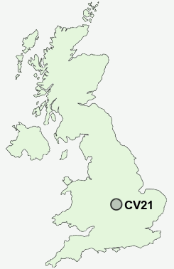 CV21 Postcode map