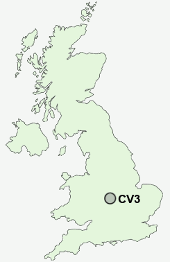 CV3 Postcode map