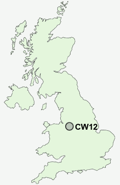 CW12 Postcode map