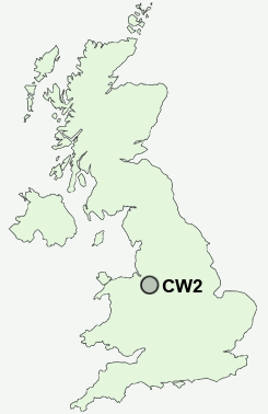 CW2 Postcode map