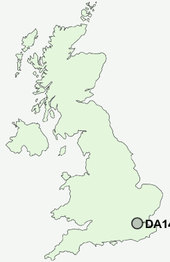 DA14 Postcode map