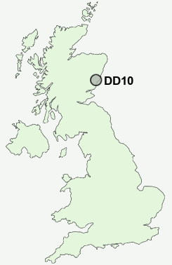 DD10 Postcode map