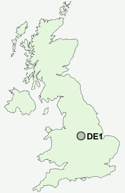 DE1 Postcode map