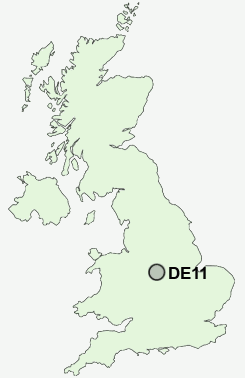 DE11 Postcode map