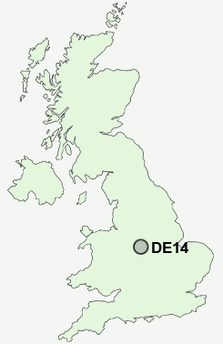 DE14 Postcode map