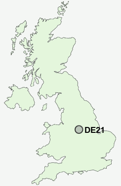 DE21 Postcode map