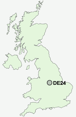 DE24 Postcode map