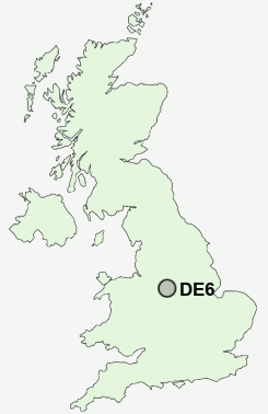 DE6 Postcode map