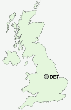 DE7 Postcode map