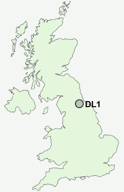 DL1 Postcode map