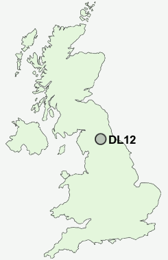 DL12 Postcode map