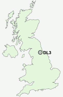 DL3 Postcode map