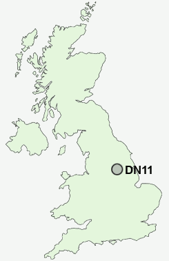 DN11 Postcode map