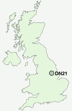 DN21 Postcode map