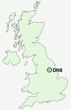 DN8 Postcode map