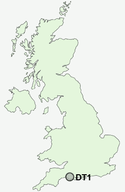 DT1 Postcode map