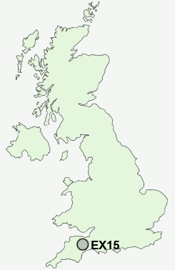 EX15 Postcode map