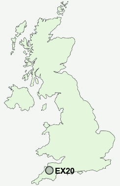 EX20 Postcode map