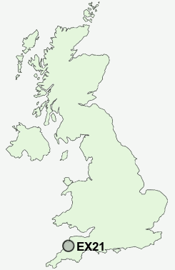 EX21 Postcode map