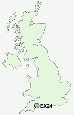 EX24 Postcode map